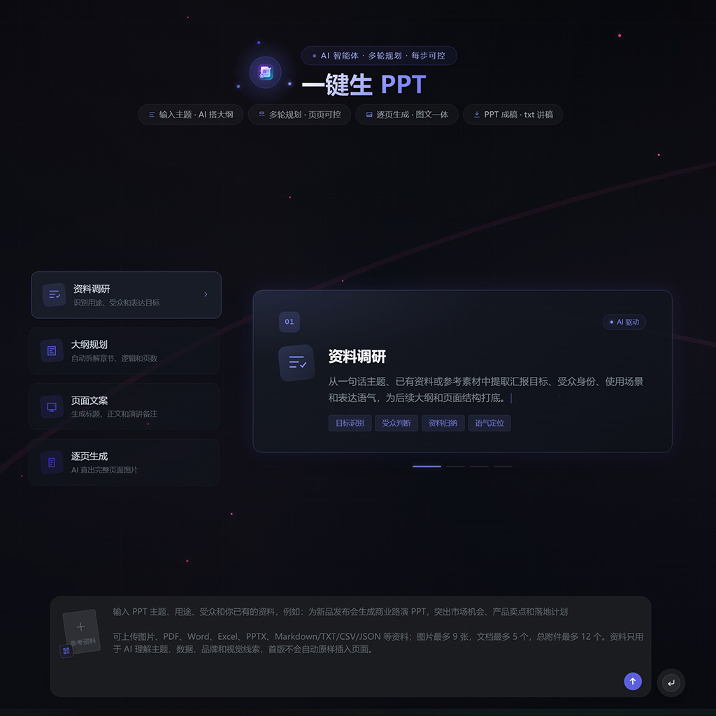 AI辅助演示文稿创作场景